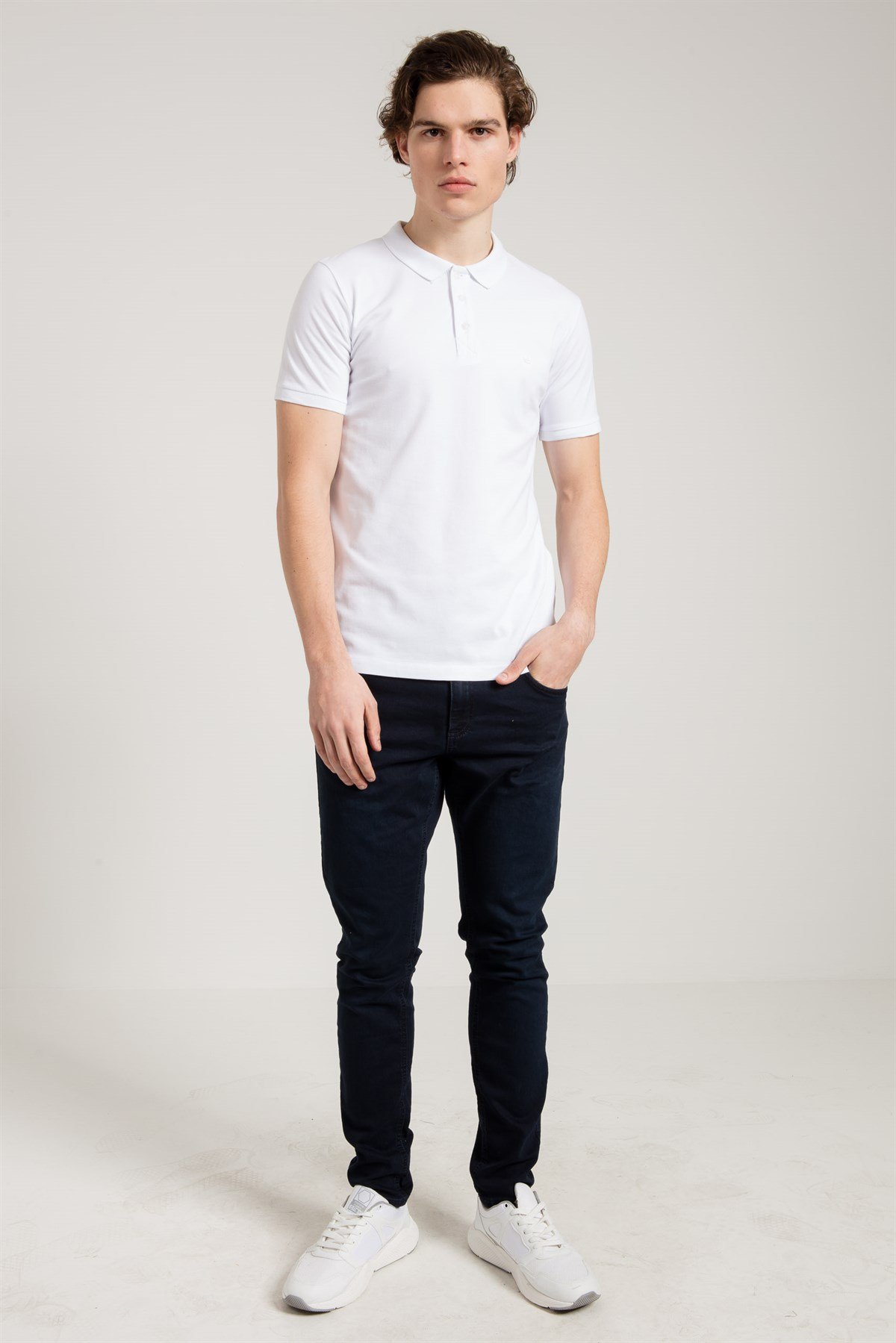 Classic Polo Collared T-shirt in White