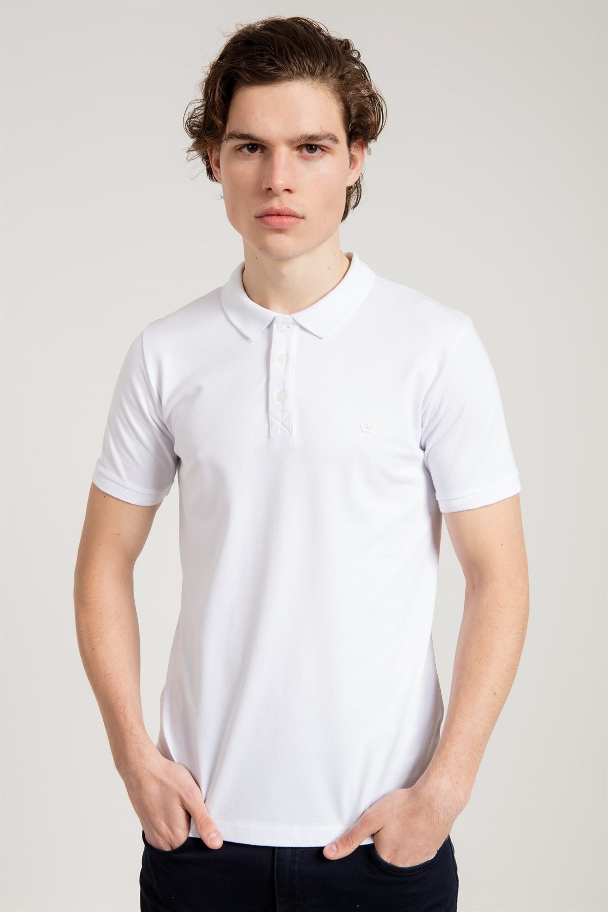 Classic Polo Collared T-shirt in White