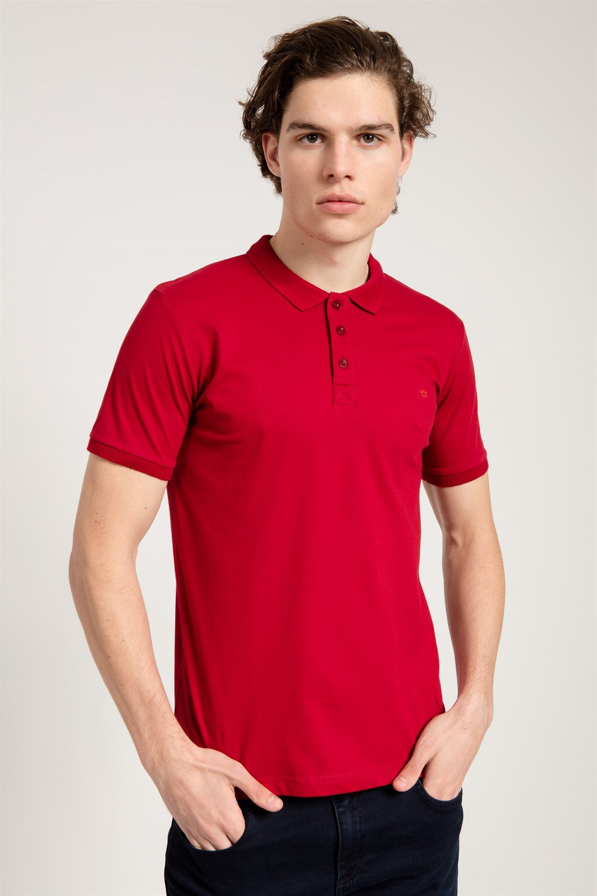 Classic Polo Collared T-shirt in Red