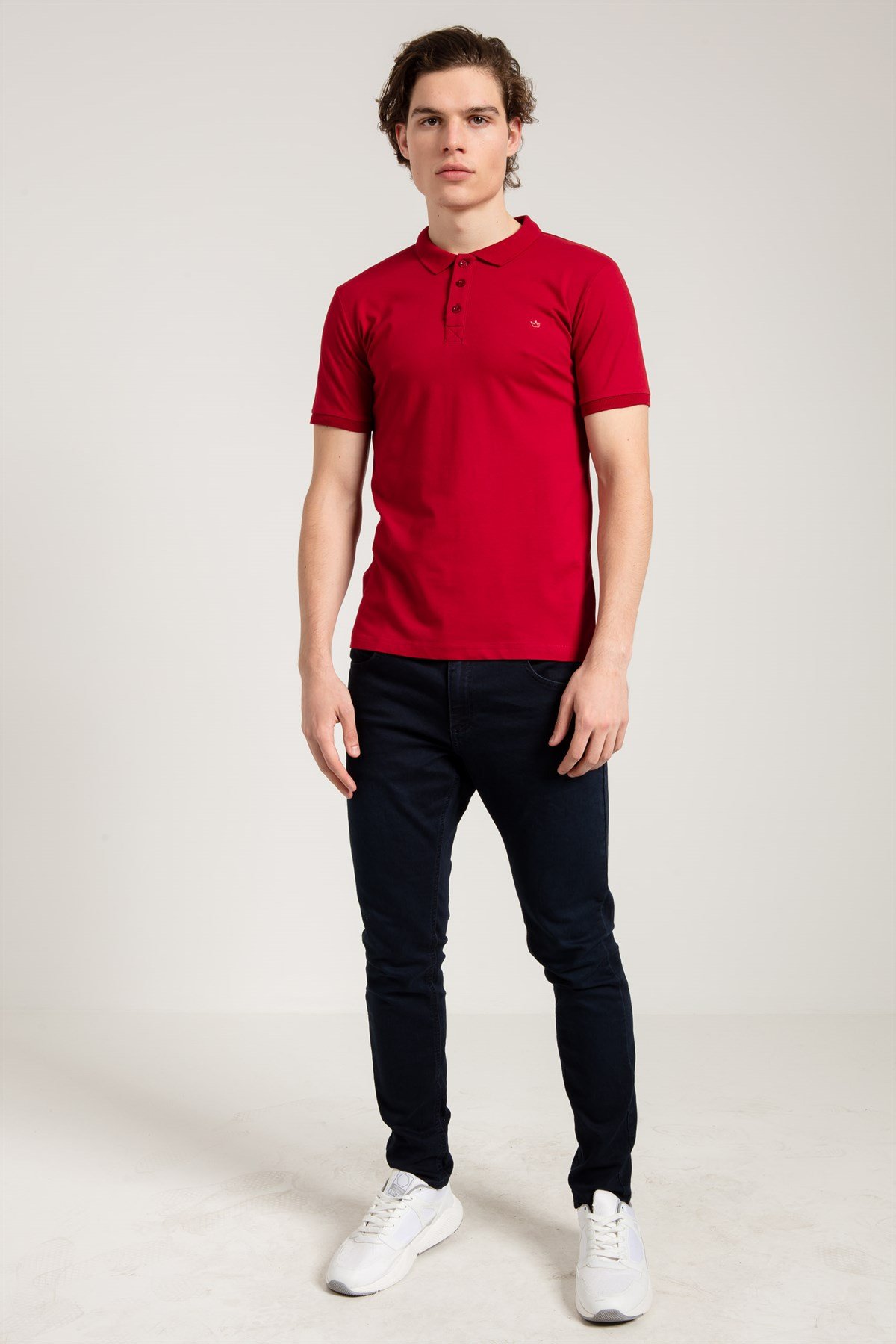 Classic Polo Collared T-shirt in Red