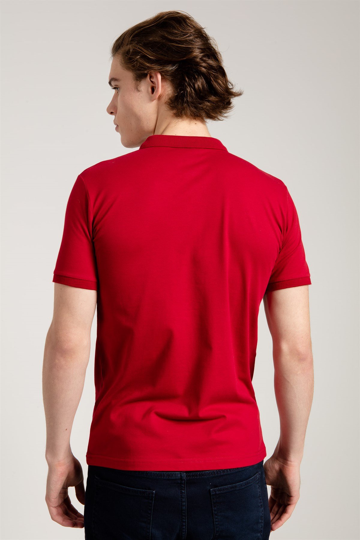 Classic Polo Collared T-shirt in Red