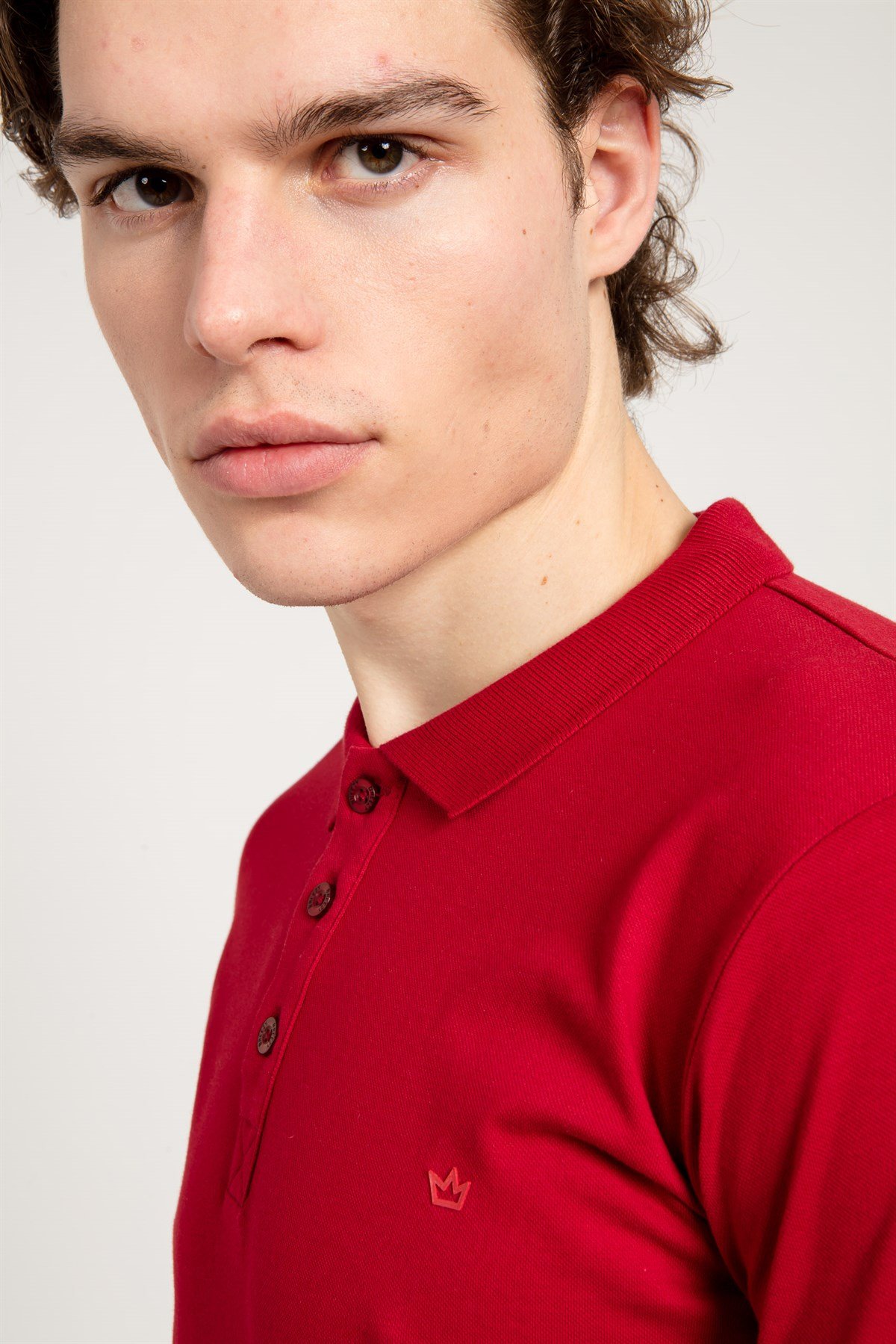 Classic Polo Collared T-shirt in Red