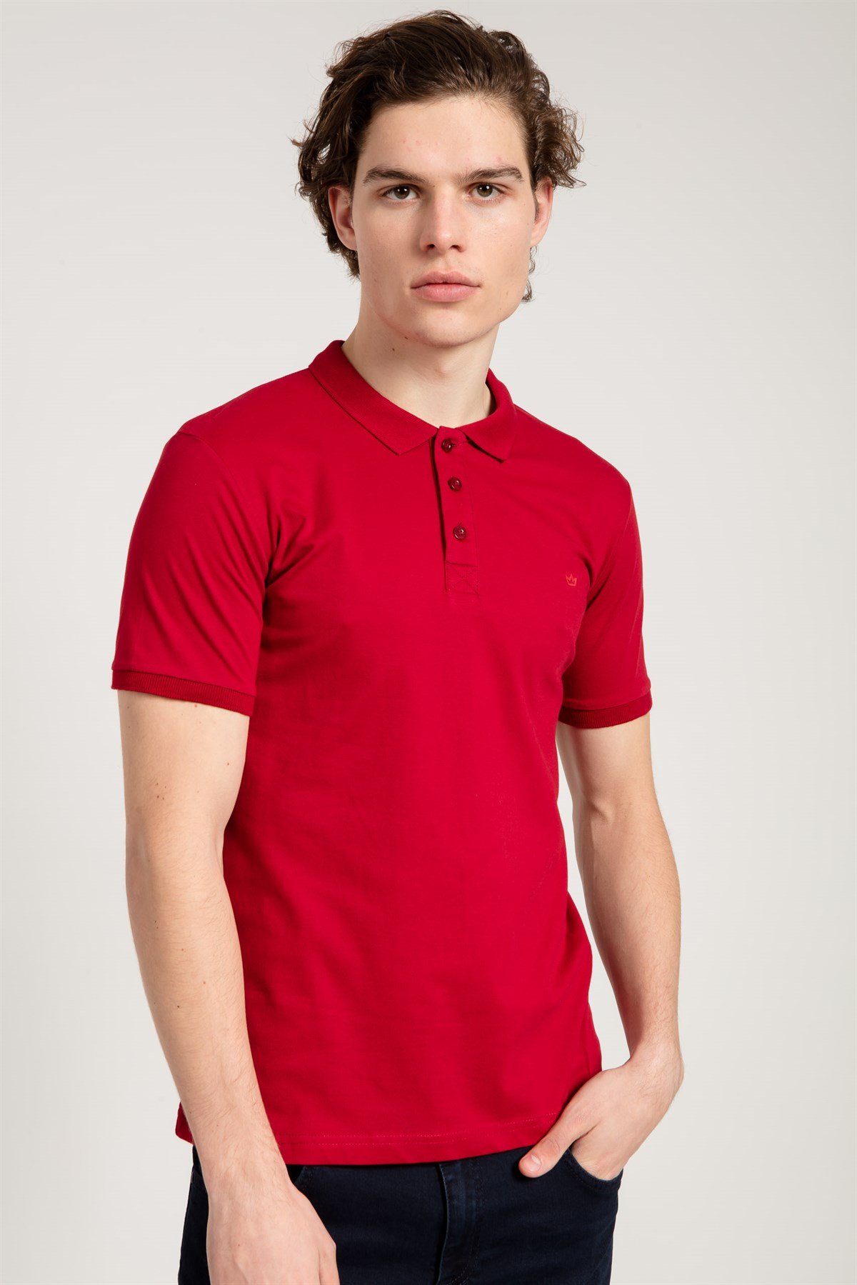 Classic Polo Collared T-shirt in Red