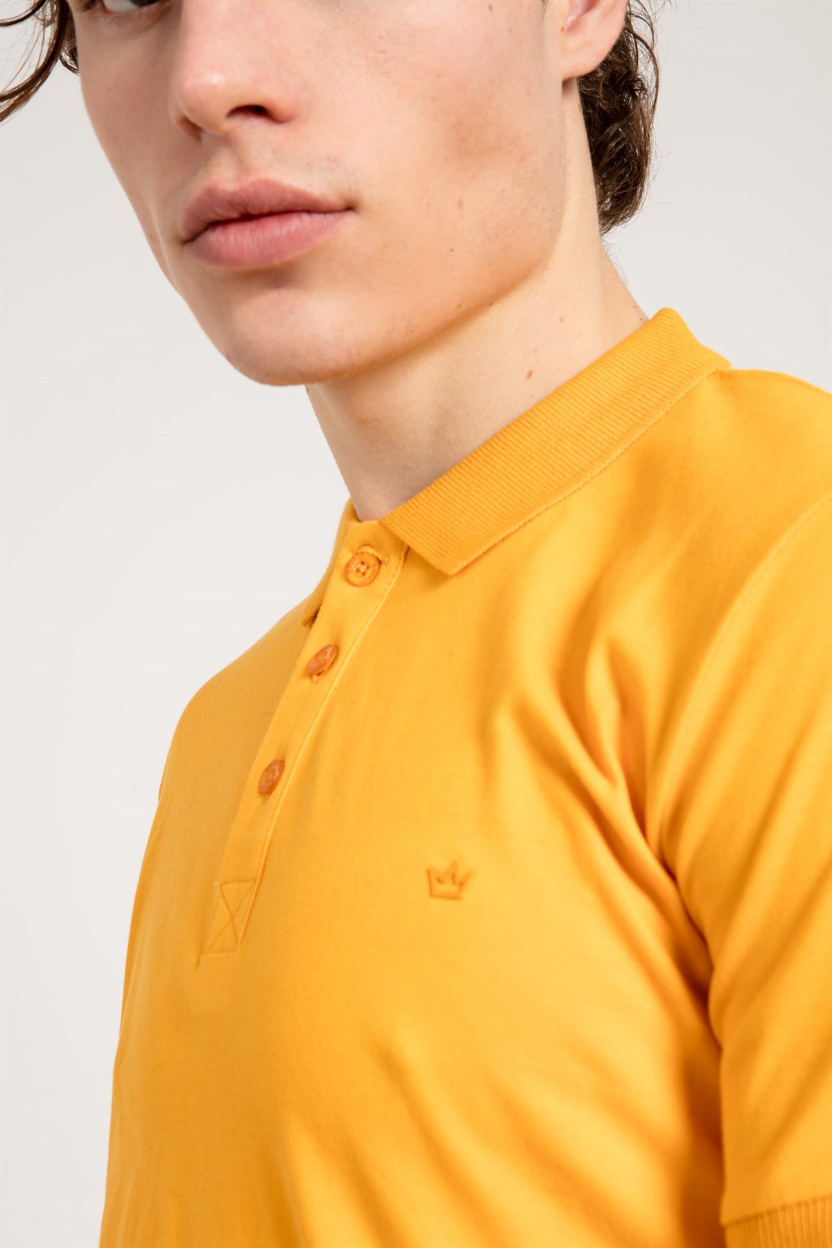 Erkek Sarı Klasik Polo Yaka T-Shirt