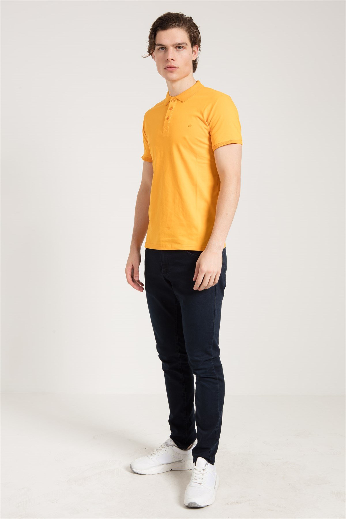 Erkek Sarı Klasik Polo Yaka T-Shirt