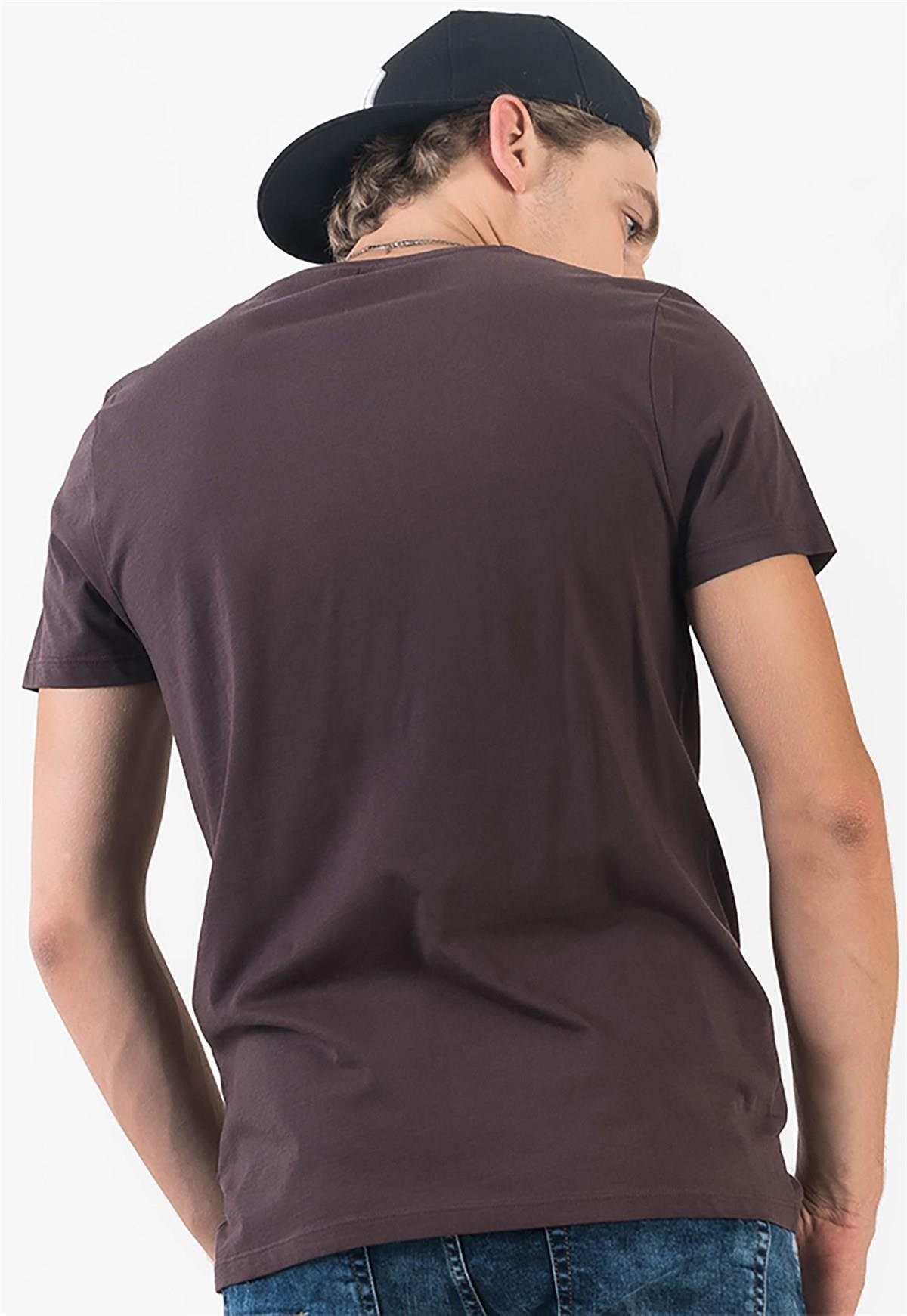 Aztec Striped T-shirt in Brown