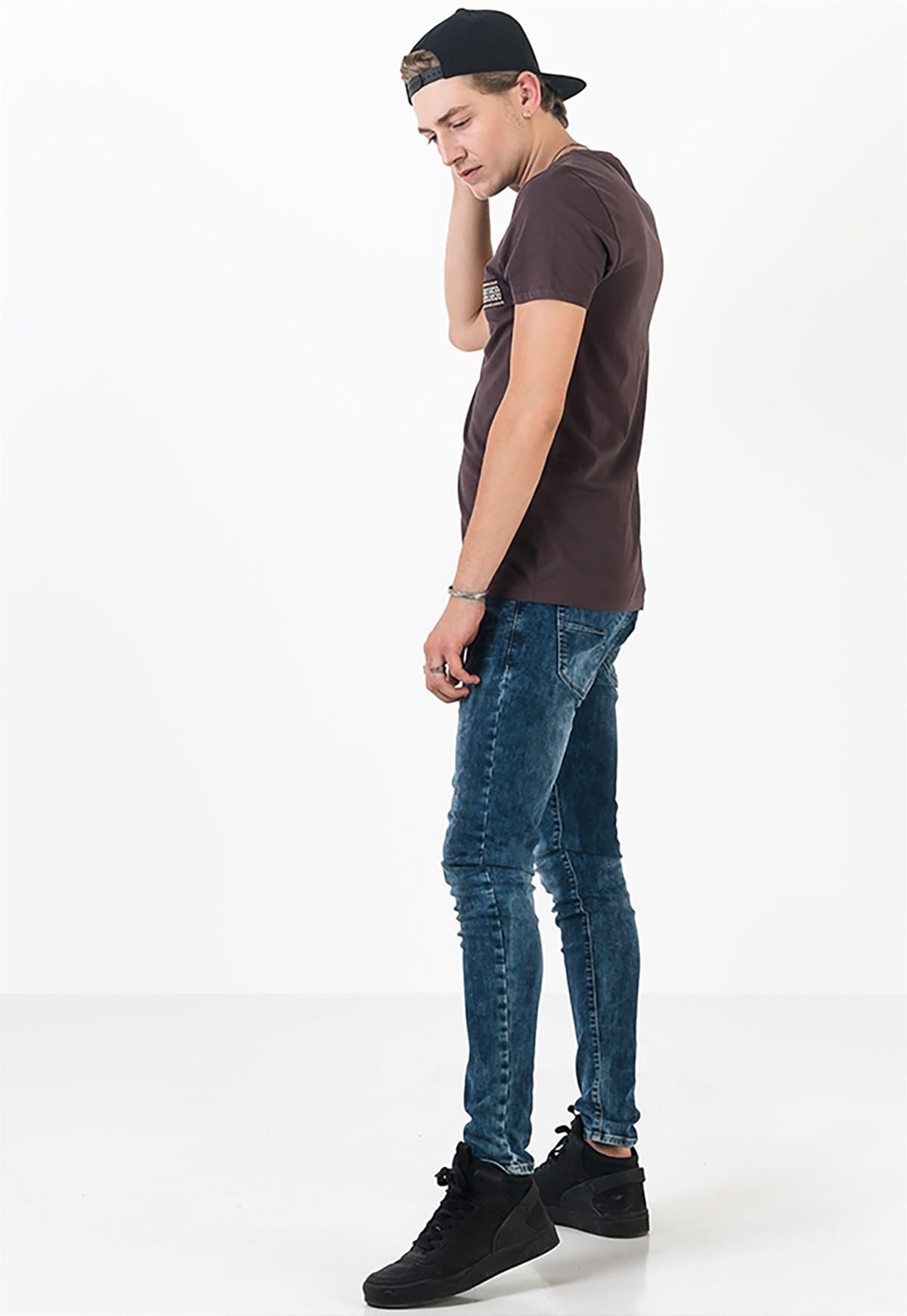 Aztec Striped T-shirt in Brown