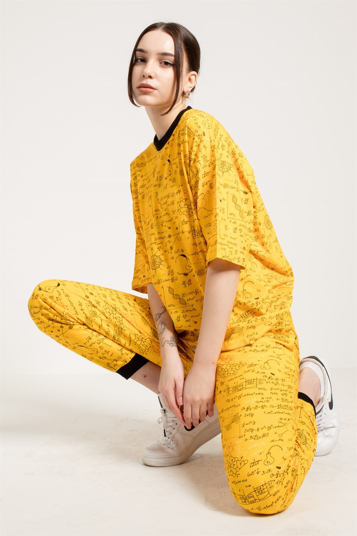 Formula Print Oversized Jogger in Yellow