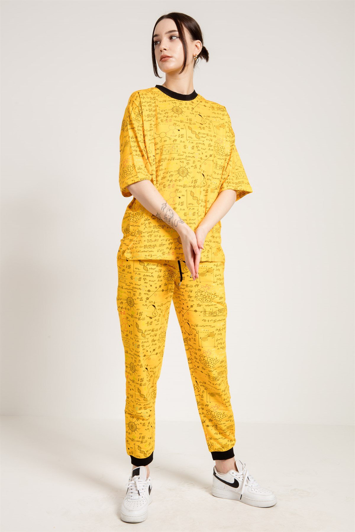 Formula Print Oversized Jogger in Yellow