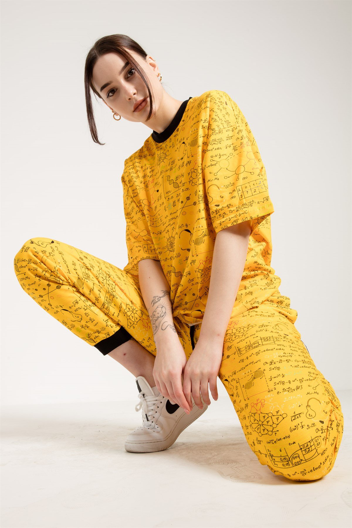 Formula Print Oversized Jogger in Yellow