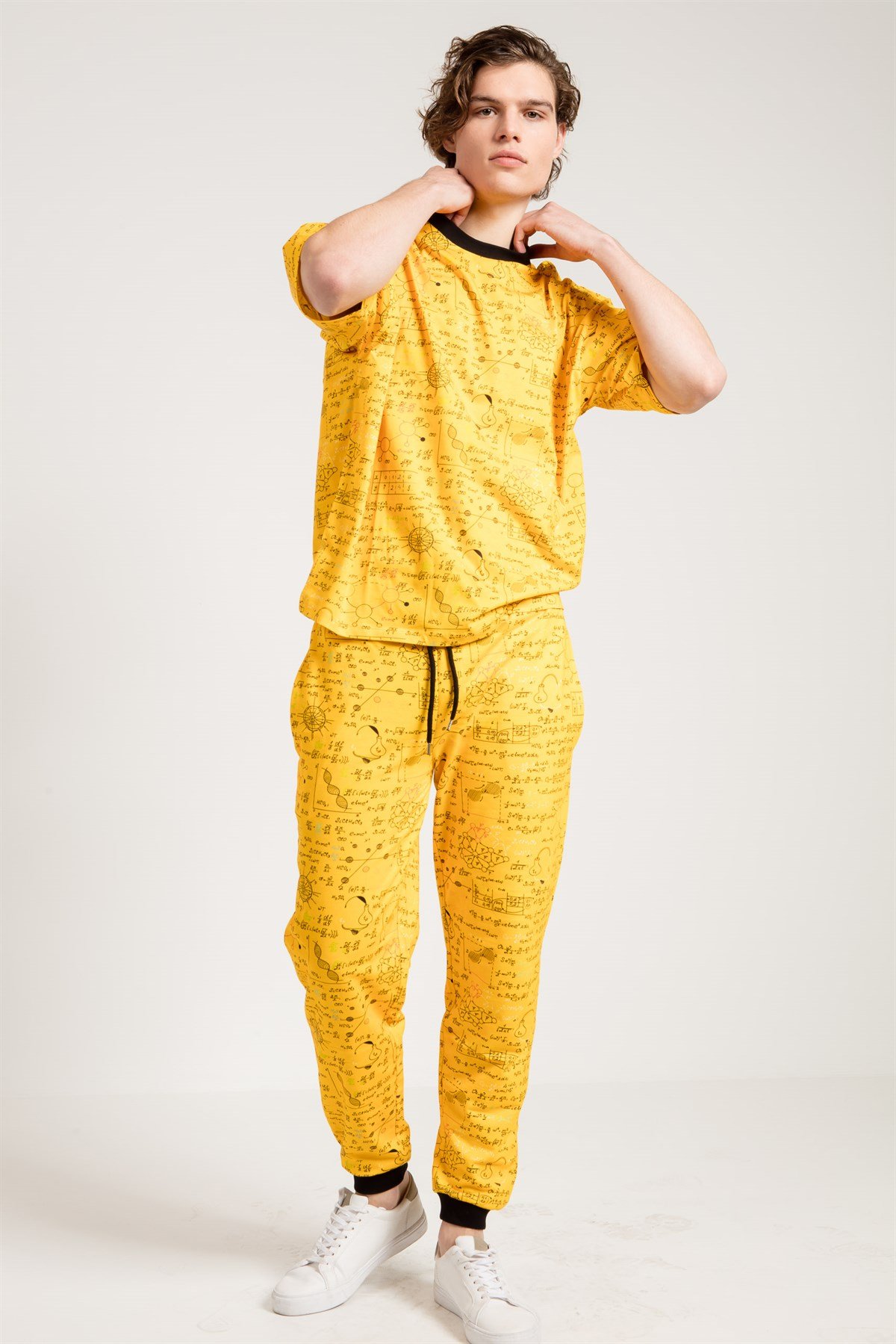Formula Print Oversized Jogger in Yellow