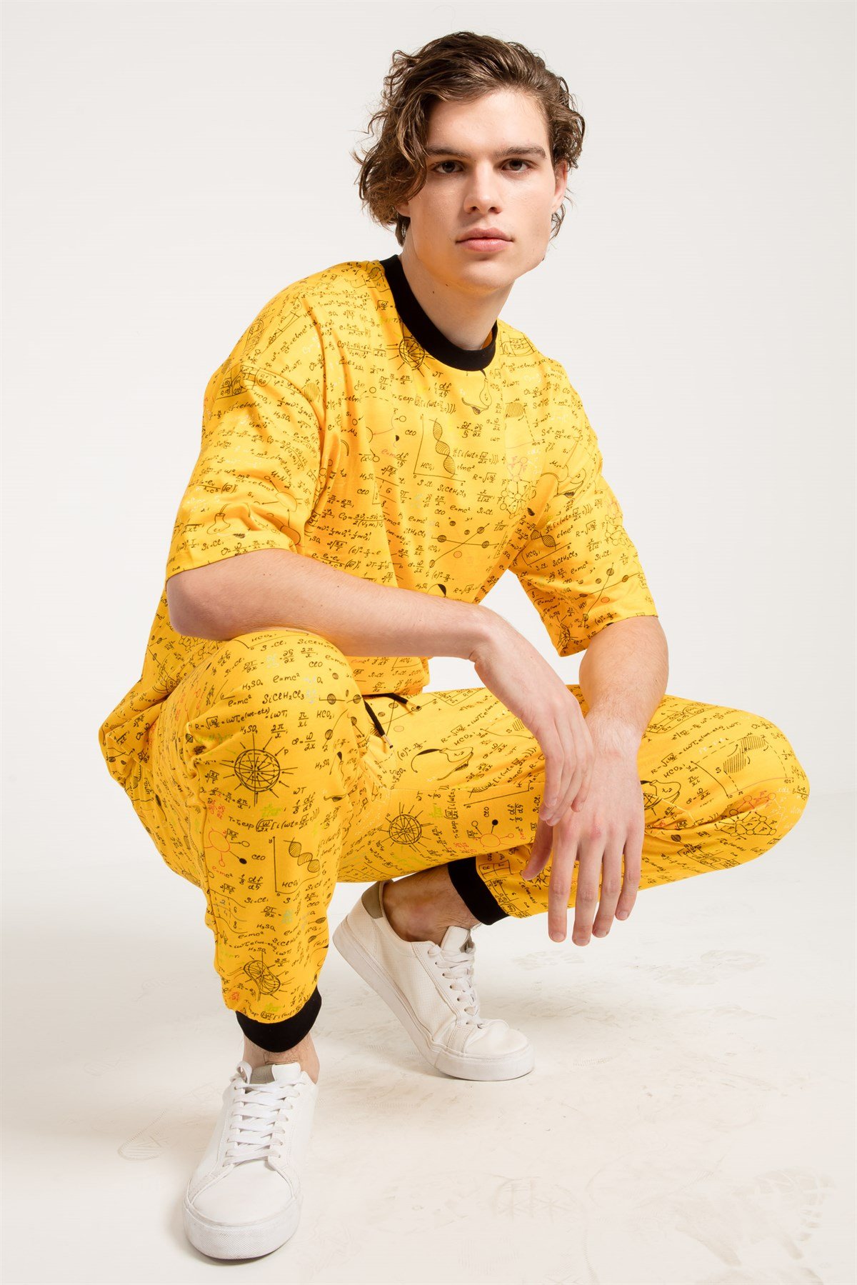 Formula Print Oversized Jogger in Yellow