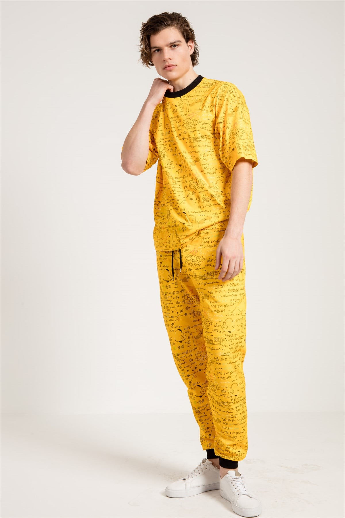 Formula Print Oversized Jogger in Yellow