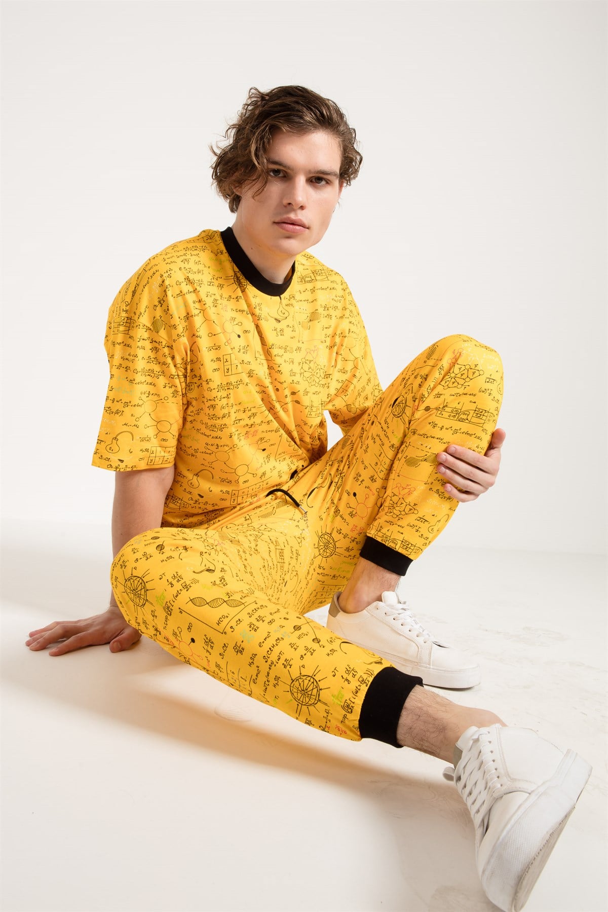 Formula Print Oversized Jogger in Yellow