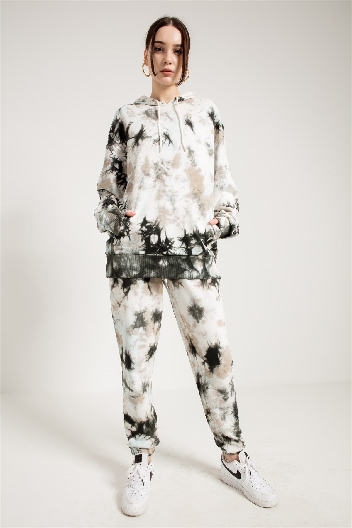 Gri Batik Yıkamalı Oversize Jogger