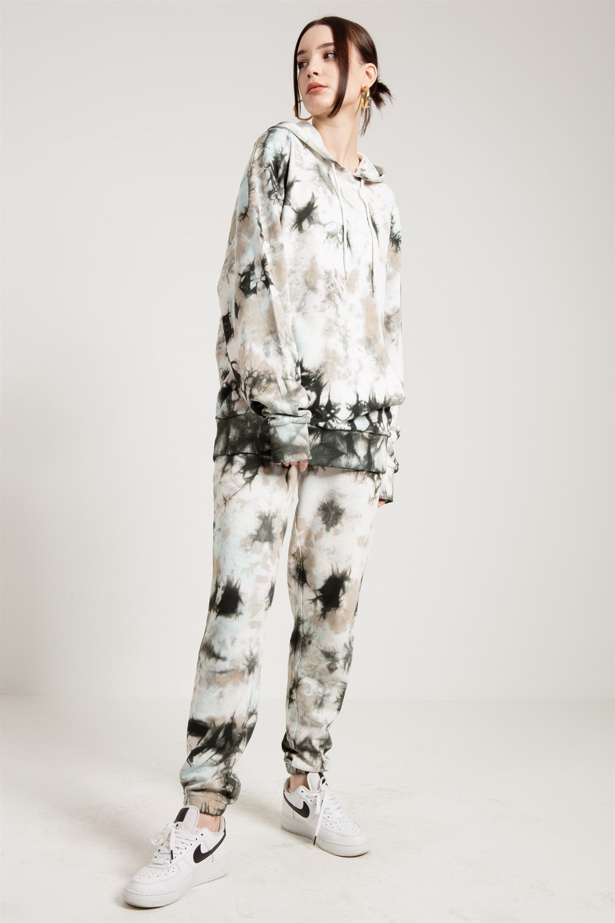 Gri Batik Yıkamalı Oversize Jogger