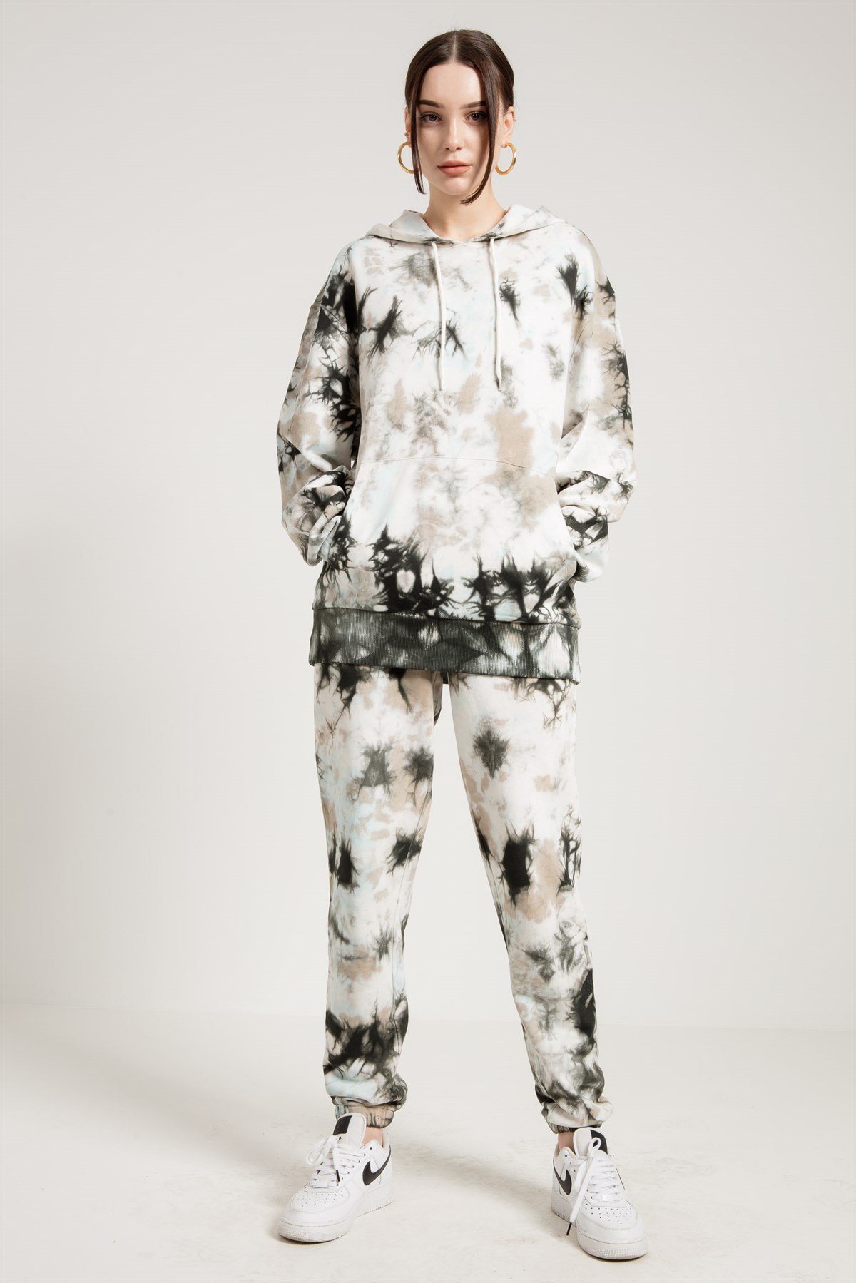 Gri Batik Yıkamalı Oversize Jogger