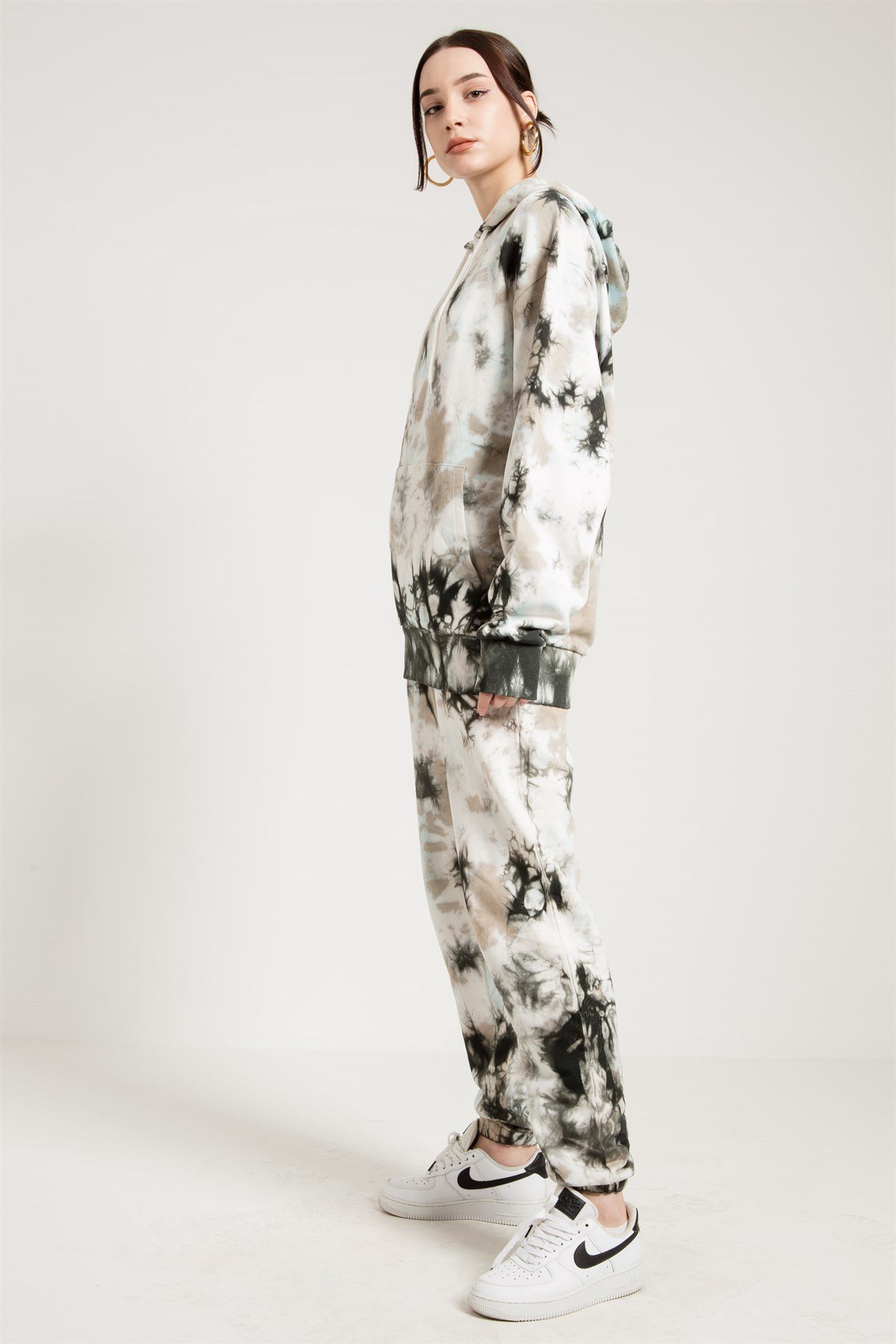 Gri Batik Yıkamalı Oversize Jogger