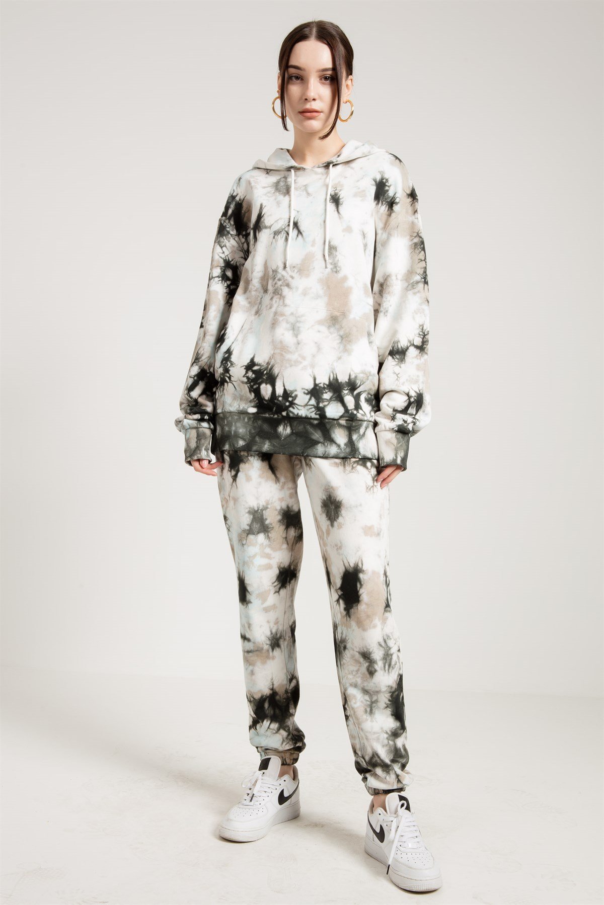 Gri Batik Yıkamalı Oversize Jogger