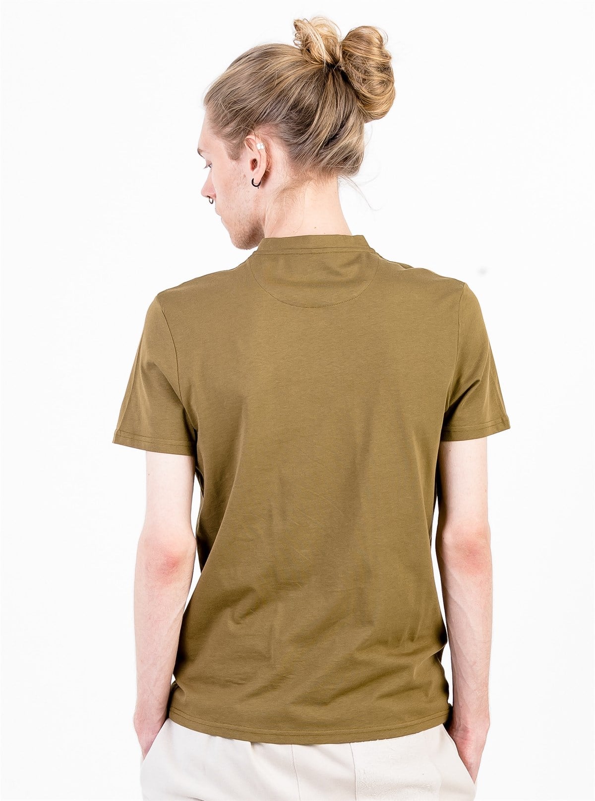 Haki Klasik Slim Fit Erkek T-shirt