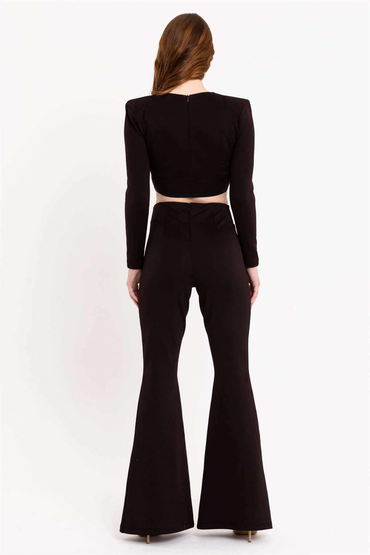 İspanyol Paça Yüksek Bel Siyah Pantolon