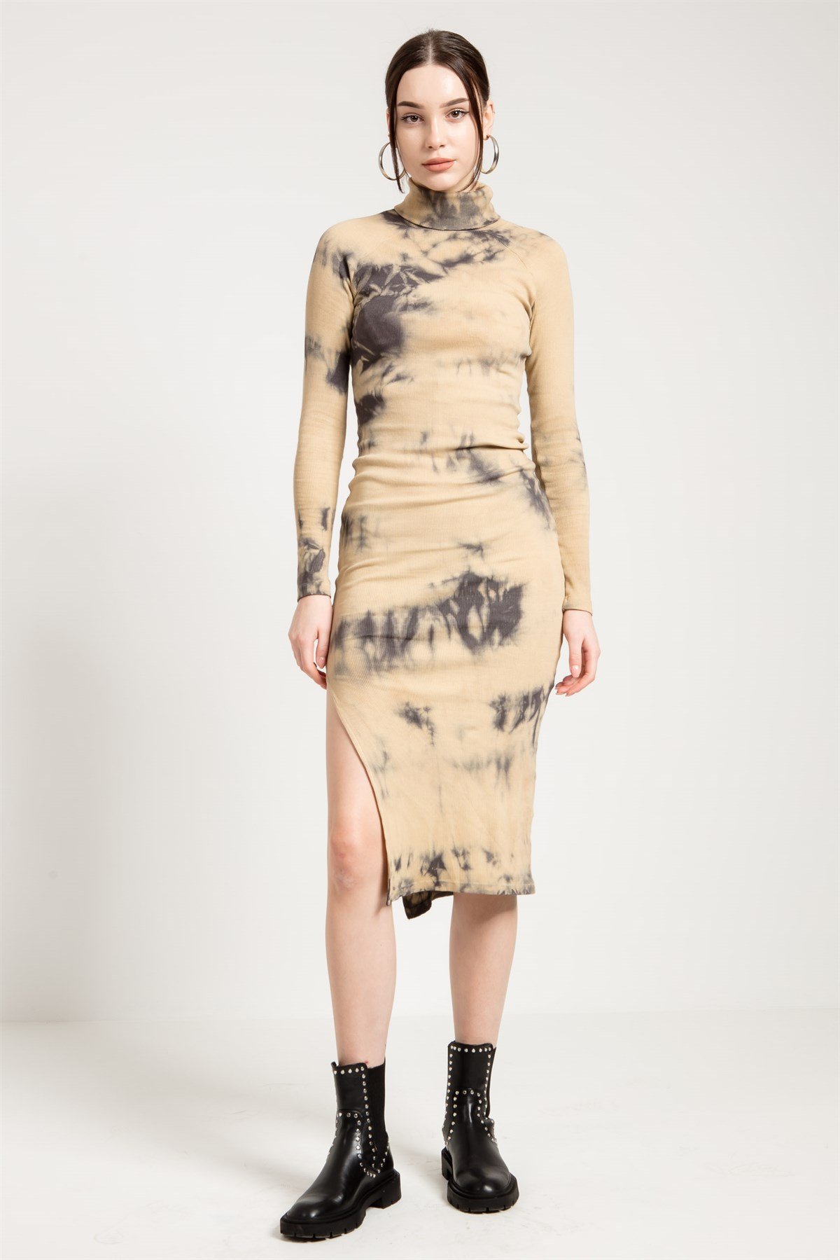 Tie Dyed Dress in Brown