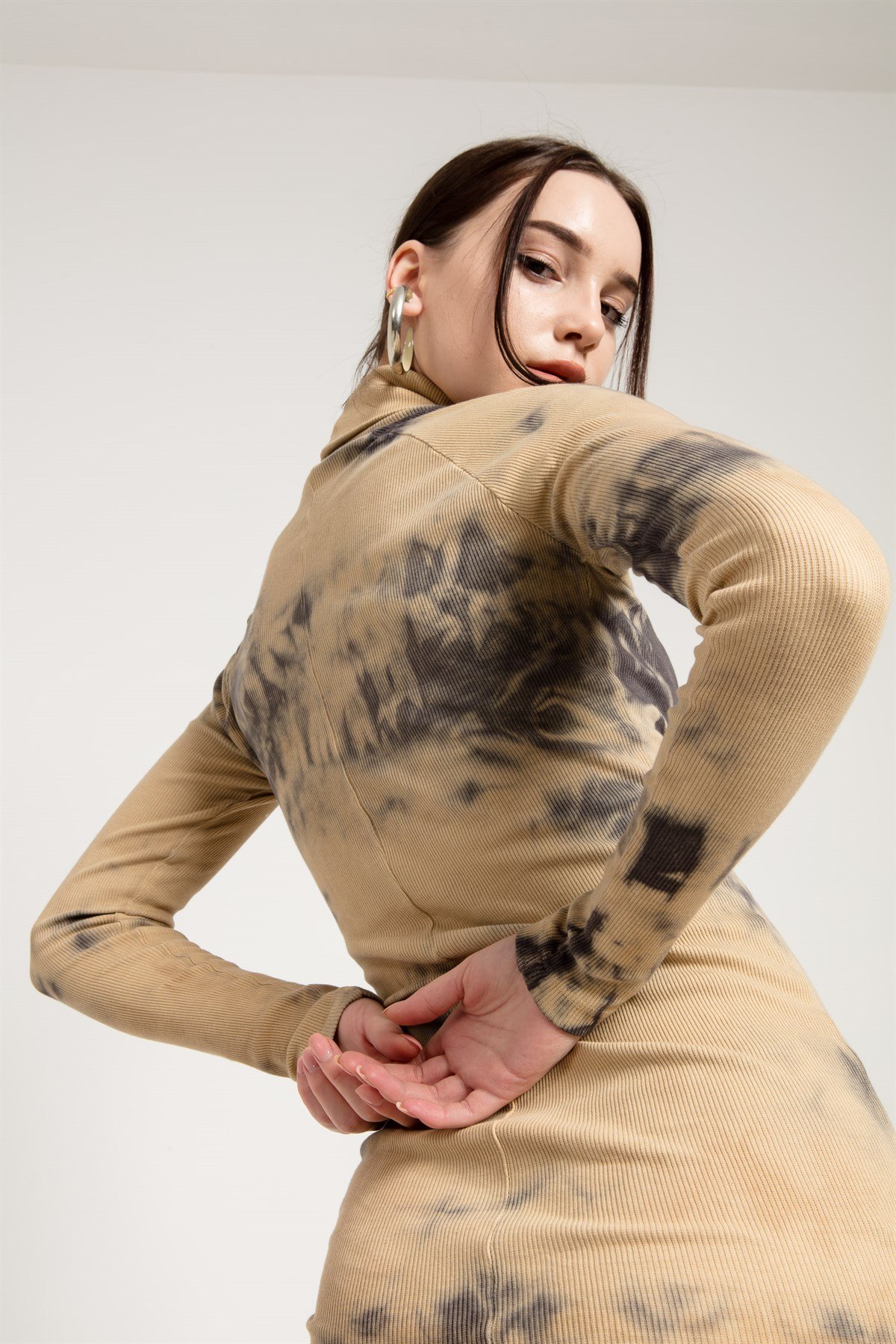 Tie Dyed Dress in Brown