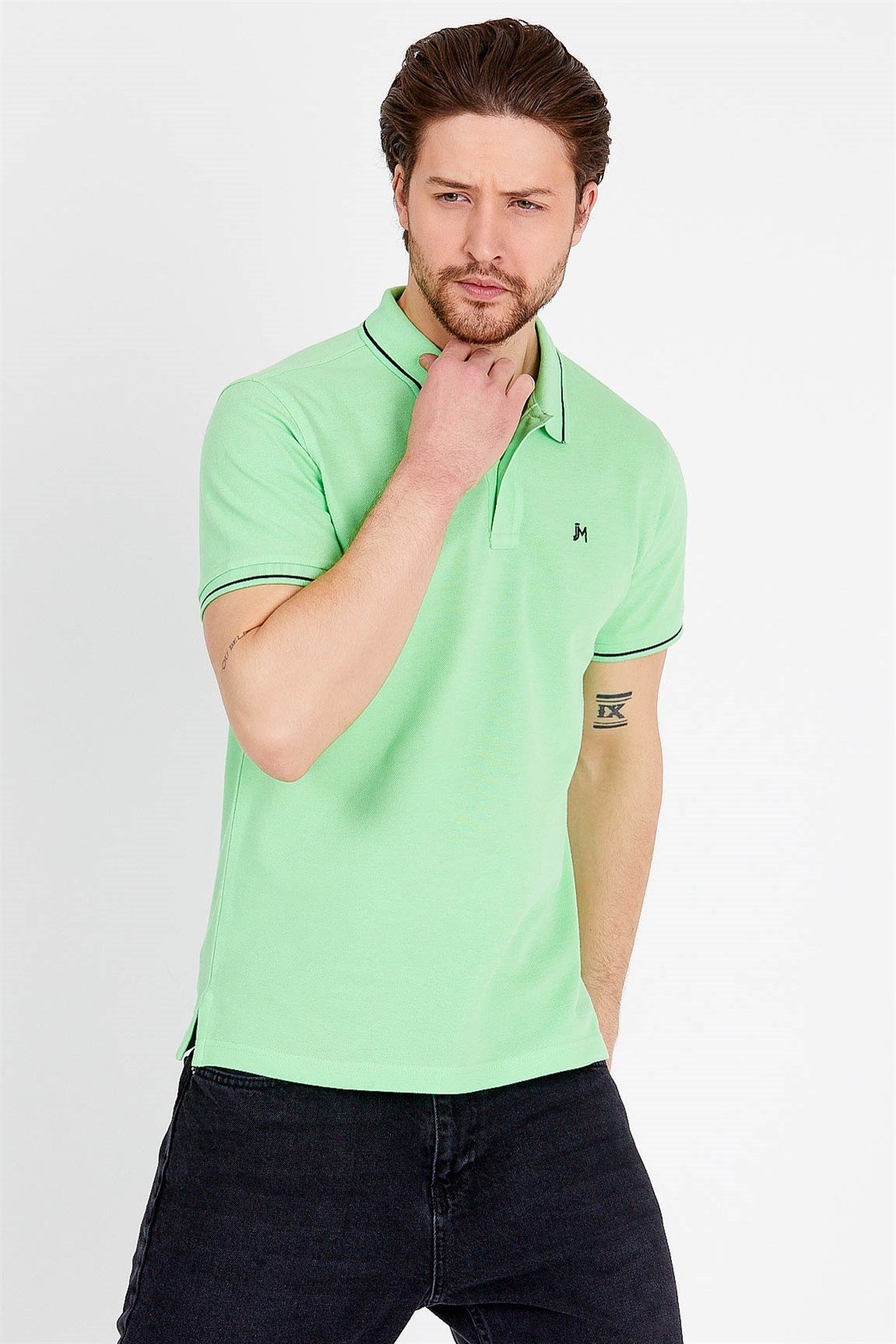 Polo T-shirt in Green with Short Sleeves