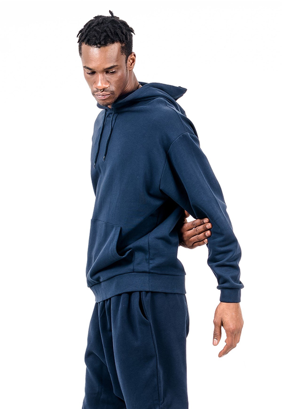 Oversized Hoodie in Navy with Pouch Pocket