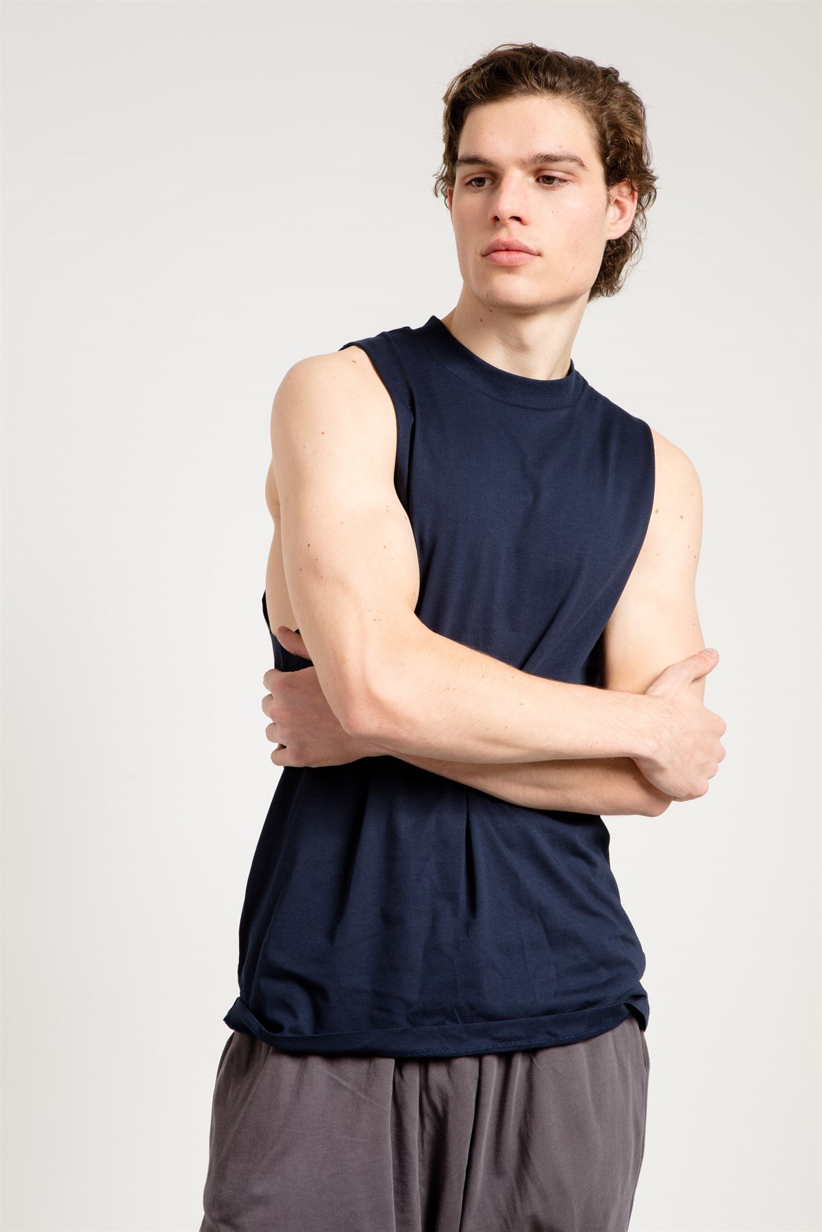 Lacivert Oversize Erkek Spor Atleti