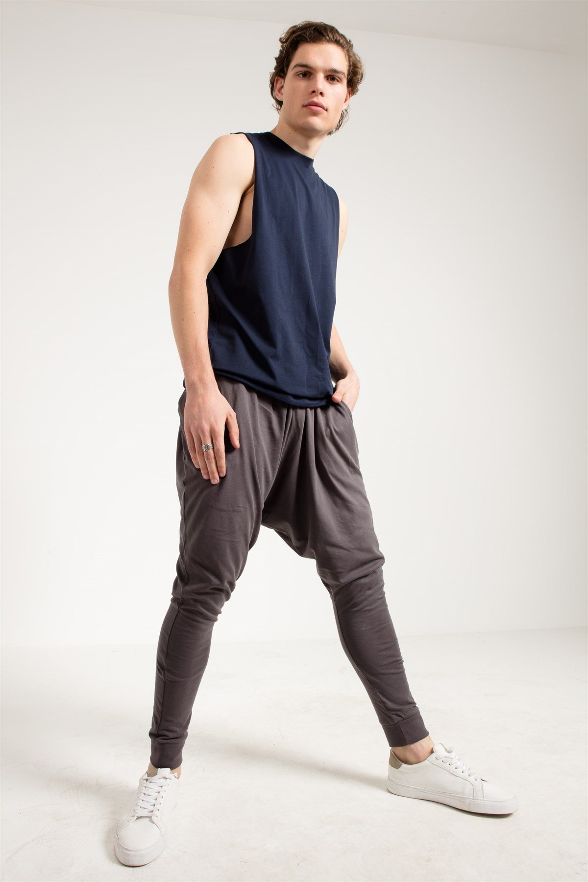 Lacivert Oversize Erkek Spor Atleti