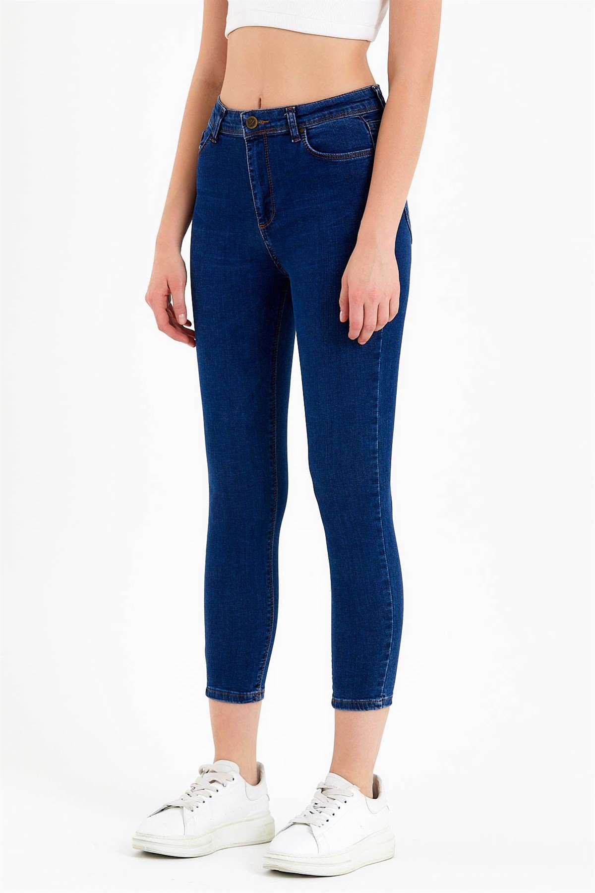 Lacivert Yüksek Bel Skinny Fit Jean