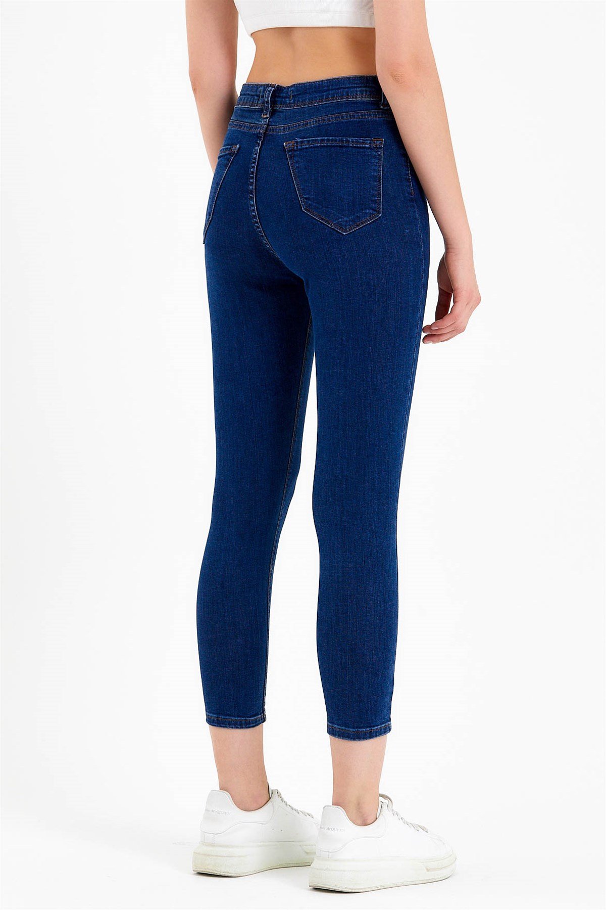 Lacivert Yüksek Bel Skinny Fit Jean
