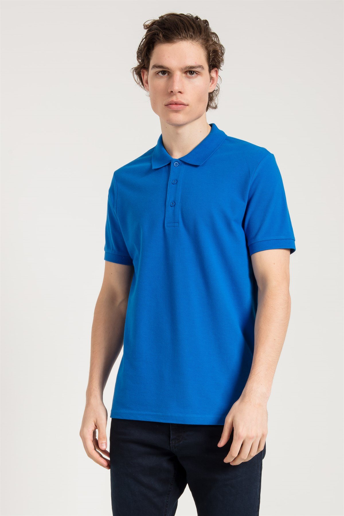 Polo Collared T-shirt in Blue