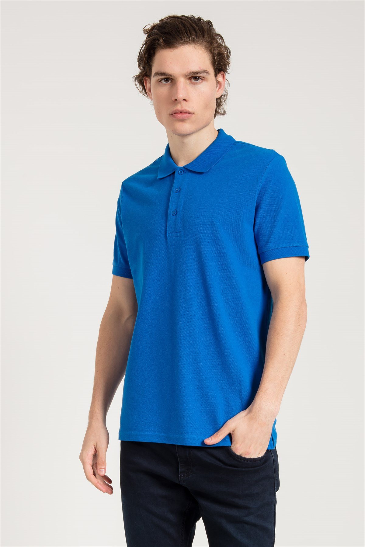 Polo Collared T-shirt in Blue