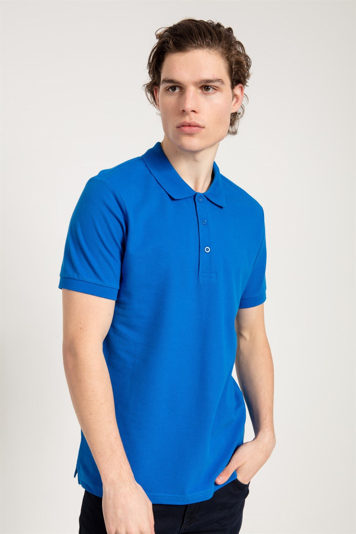 Polo Collared T-shirt in Blue