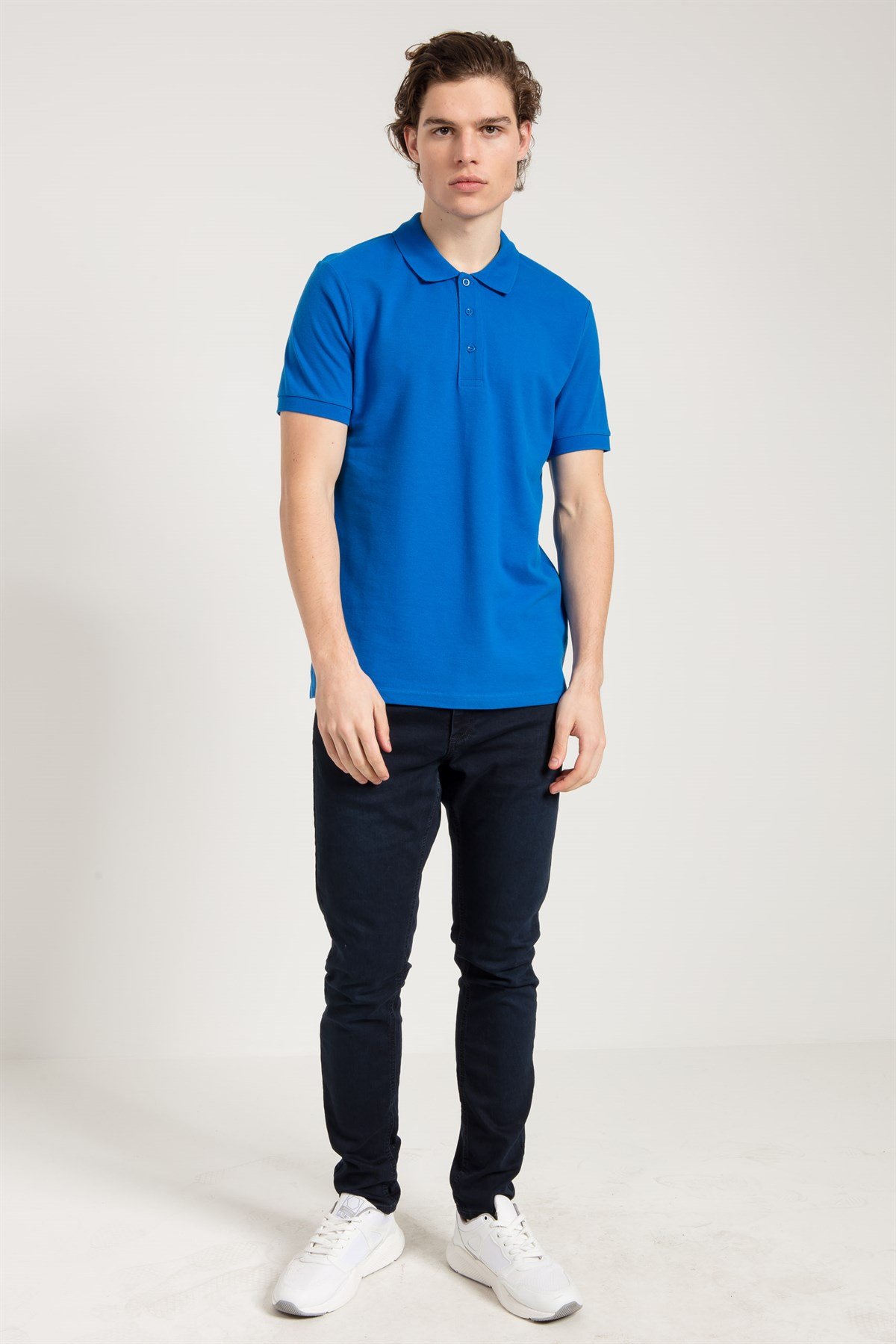 Polo Collared T-shirt in Blue