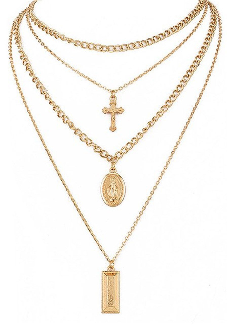 MULIER BULIA Haçlı Çok Katmanlı Kolye