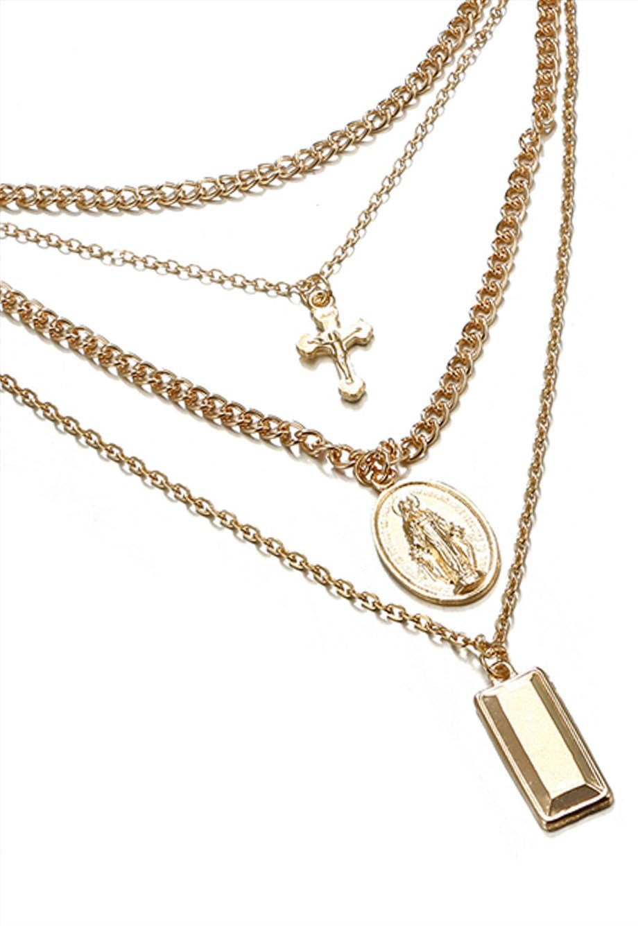 MULIER BULIA Haçlı Çok Katmanlı Kolye