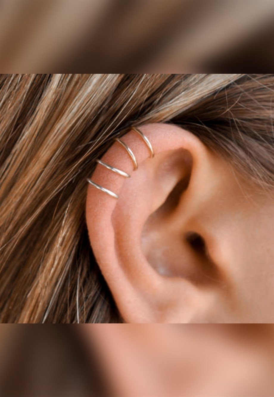 MULIER BULIA İki Adet Paslanmaz Çelik Kıkırdak Küpe