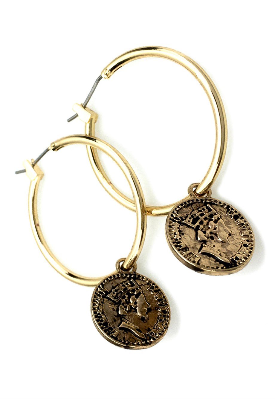 MULIER BULIA Kraliçe Kabartmalı Gold Küpe