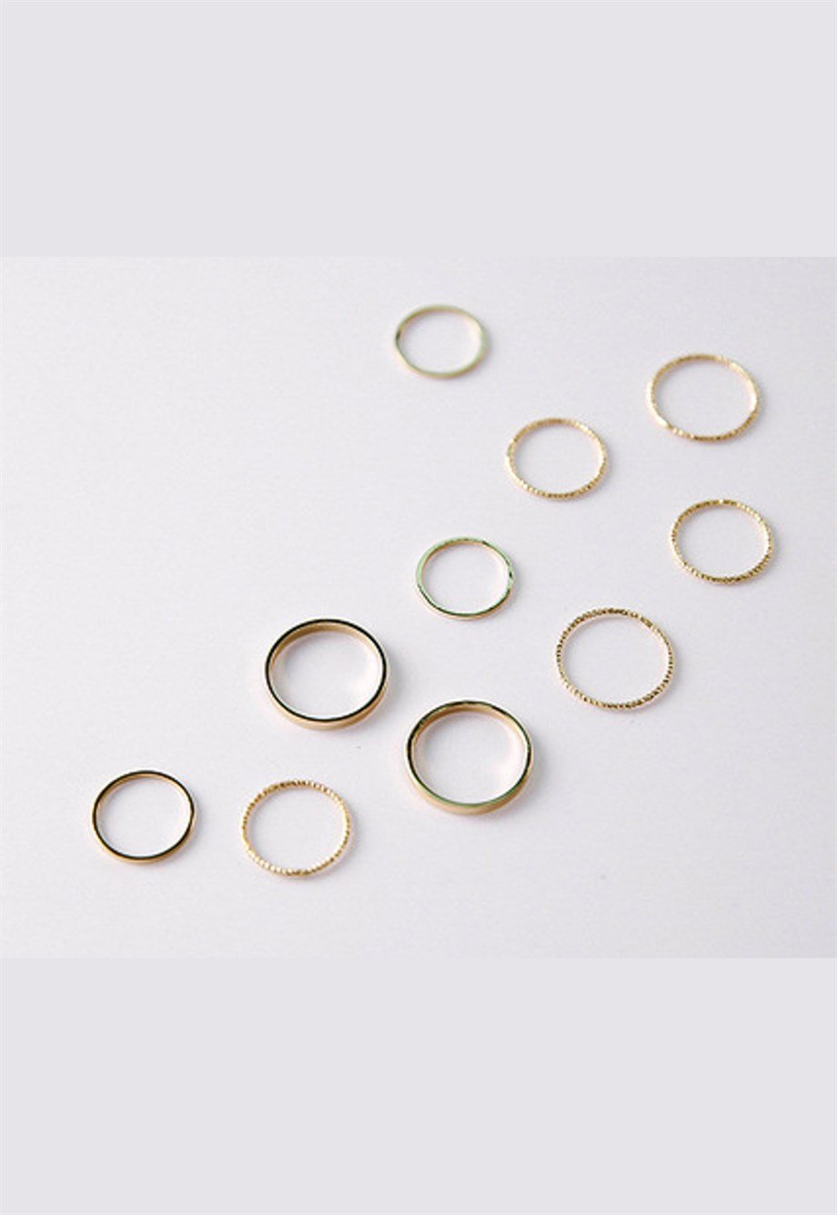 MULIER BULIA Minimal Gold Eklem Yüzüğü Seti