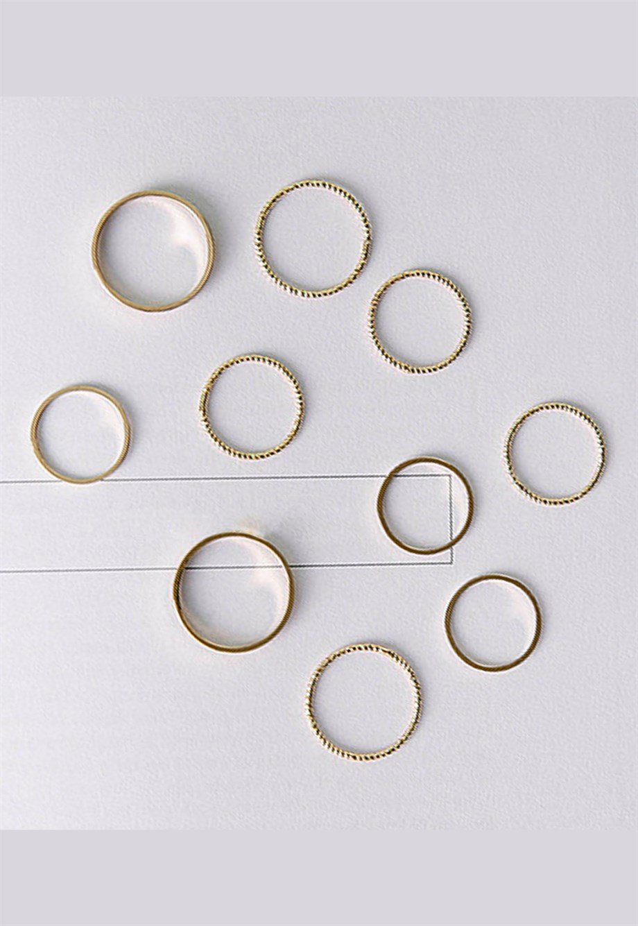 MULIER BULIA Minimal Gold Eklem Yüzüğü Seti