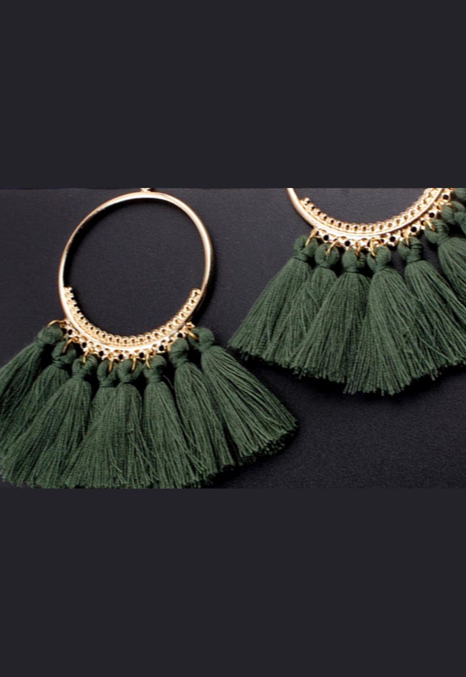 MULIER BULIA Yeşil Püsküllü Küpe