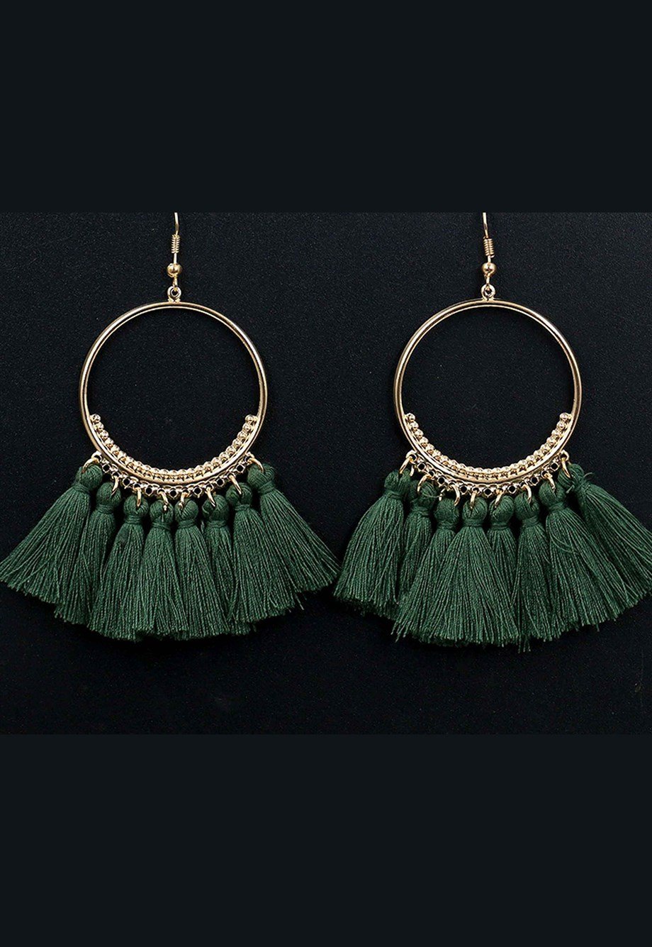 MULIER BULIA Yeşil Püsküllü Küpe