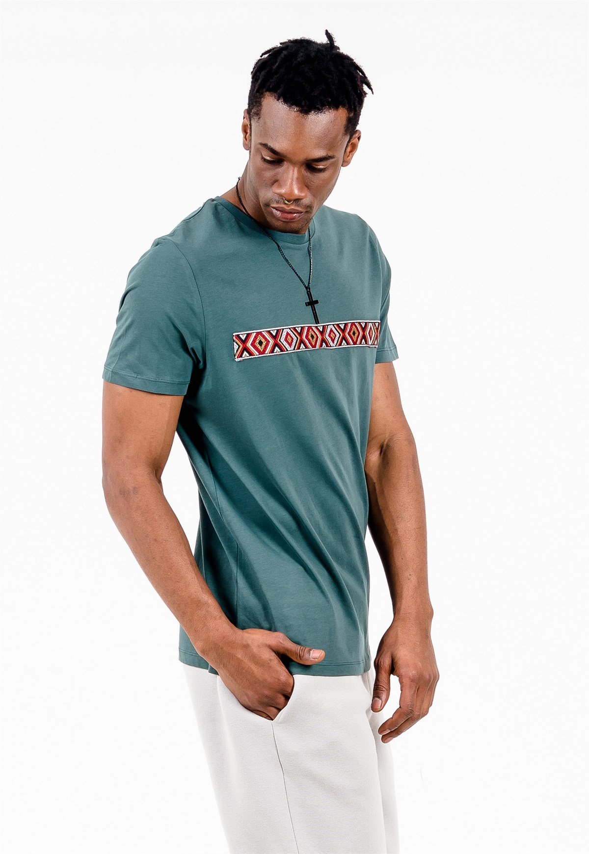 Striped T-shirt  in Green