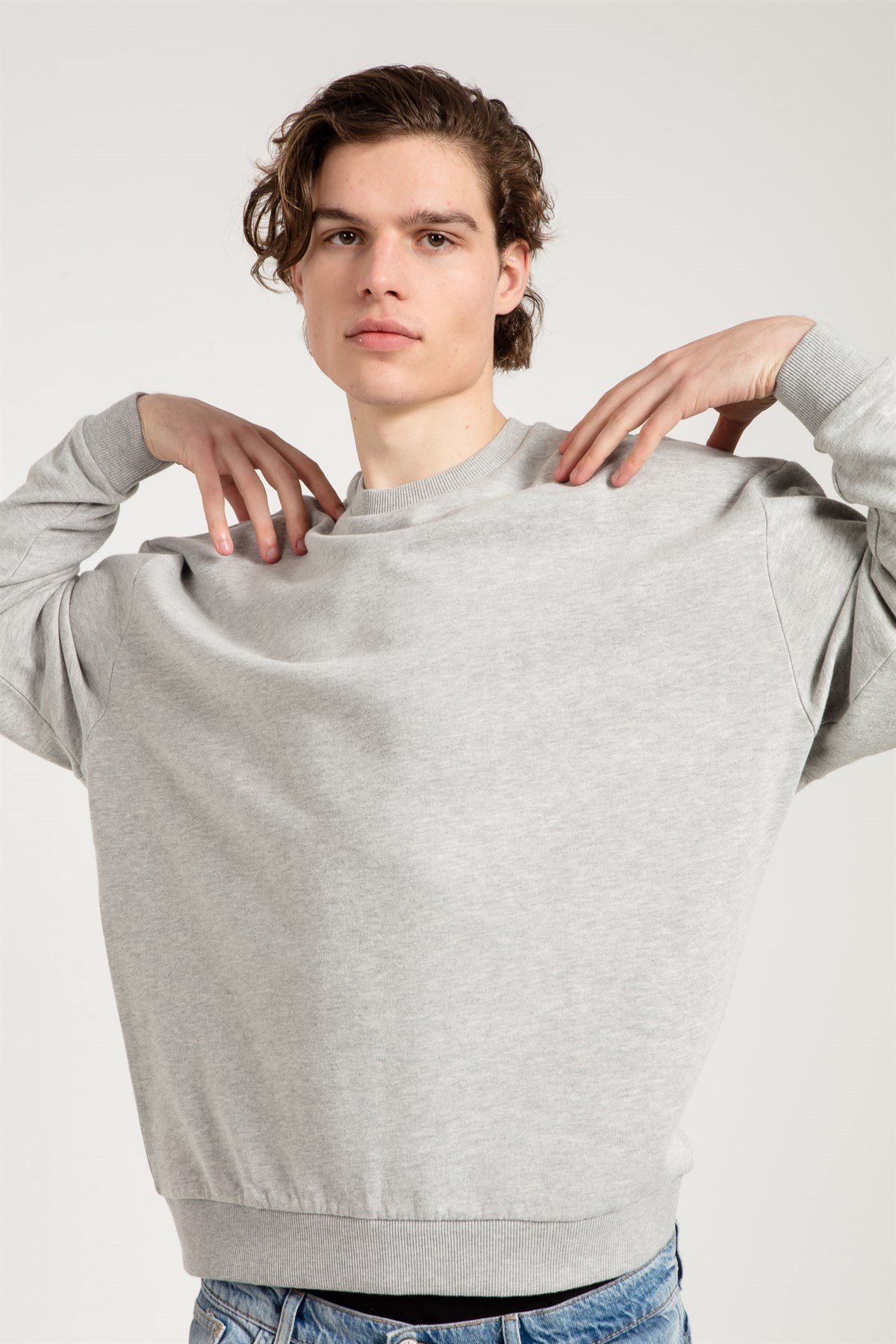 Acid Washed Sweatshirt in Grey