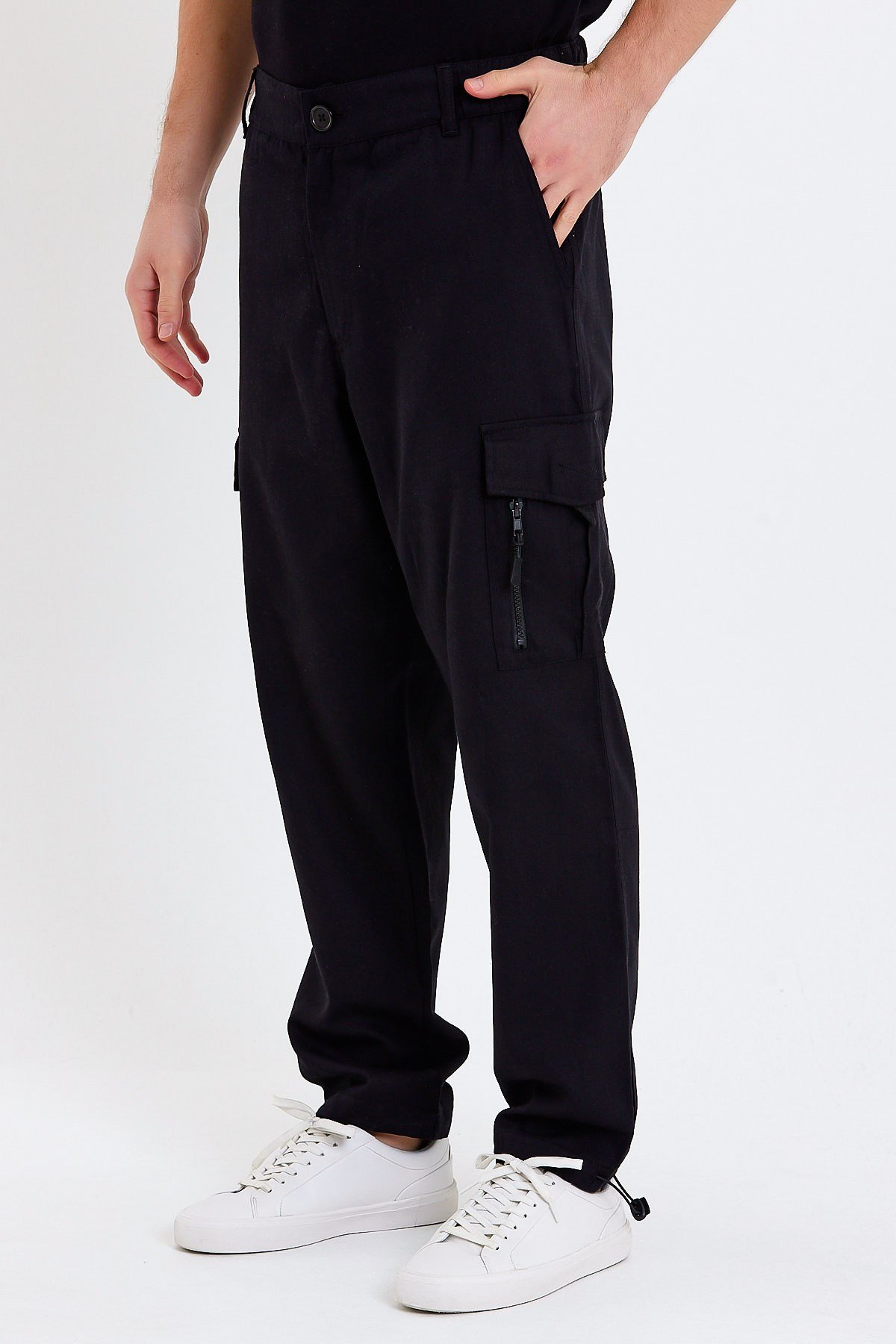 Siyah Erkek Kargo Pantolon