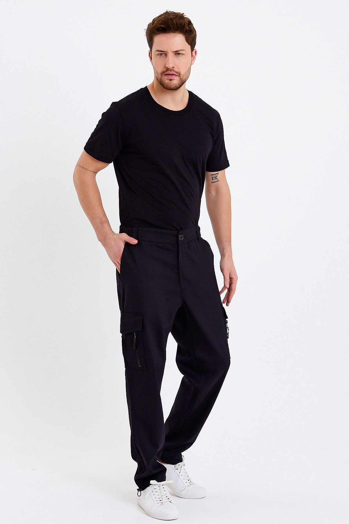Siyah Erkek Kargo Pantolon