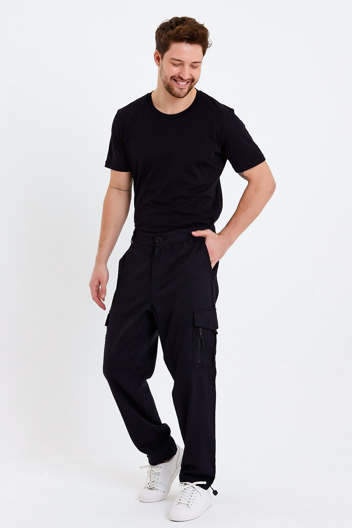 Siyah Erkek Kargo Pantolon